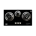 imported Kitchen Hob with a stylish black knob, glass top finish, and a sleek design.