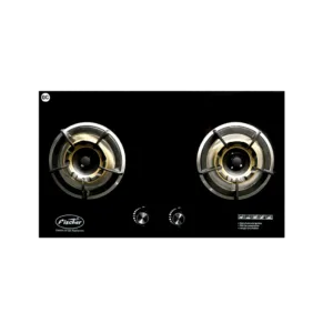 Modern kitchen hob featuring a sleek glass top, premium imported brass burner, and convenient built-in ignition. Comes with a reliable one-year warranty for added peace of mind.