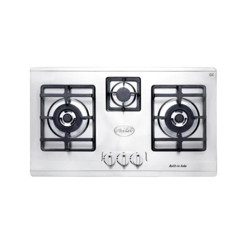 Upgrade your kitchen with this stainless-steel hob featuring robust heavy pan support and an efficient 3-burner design for versatile and precise cooking.