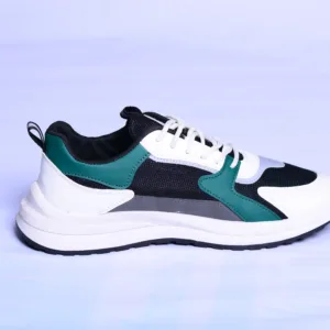 Men's Sneaker with White Base Soles and Charming Colored Stripes - Ideal for Sports, Jogging, and Casual Wear, Offering a Perfect Blend of Fashion and Functionality.