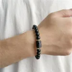 Natural Stone Bracelet Unisex Zodiac Signs Stretchable Beaded Bracelet for Men and Women Jewelry Gift