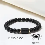 Natural Stone Bracelet Unisex Zodiac Signs Stretchable Beaded Bracelet for Men and Women Jewelry Gift