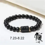 Natural Stone Bracelet Unisex Zodiac Signs Stretchable Beaded Bracelet for Men and Women Jewelry Gift