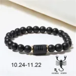 Natural Stone Bracelet Unisex Zodiac Signs Stretchable Beaded Bracelet for Men and Women Jewelry Gift