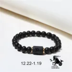 Natural Stone Bracelet Unisex Zodiac Signs Stretchable Beaded Bracelet for Men and Women Jewelry Gift