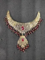 Bridal Jewelry Set Tangled Necklace, Maang Tikka, and Earrings Ensemble for a Timeless and Elegant Look. (4)