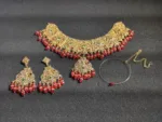 Women Jewellery Set with Step Necklace and Red Beads tassel