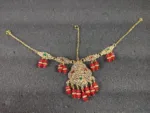 Women Jewellery Set with Step Necklace and Red Beads tassel