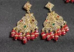 Women Jewellery Set with Step Necklace and Red Beads tassel