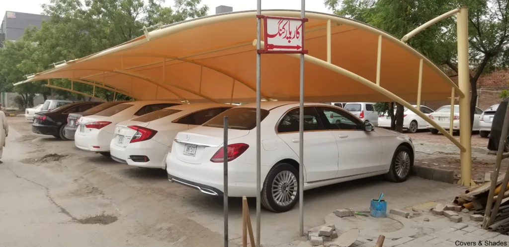 Car Parking Tensile Fabric Shed to protect vehicle from sun and rain 