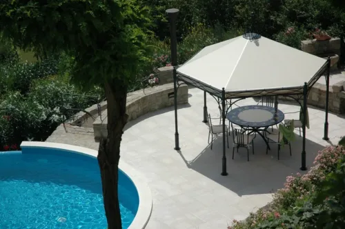 Transform your outdoor space with our stunning Garden Gazebo featuring Tensile Fabric Top Finish. Enjoy the perfect blend of style and functionality as you relax or entertain in your garden sanctuary.